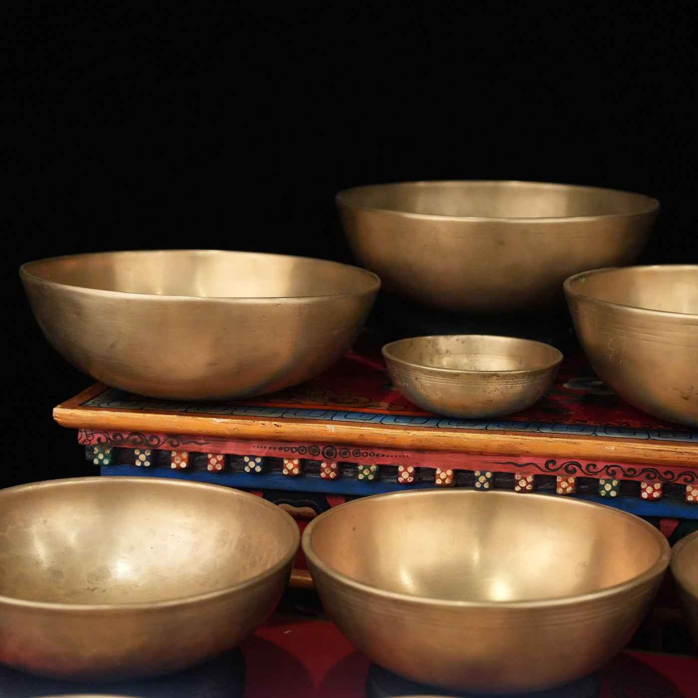 3 Octave Set of 14 Fine Antique Singing Bowls Set 10