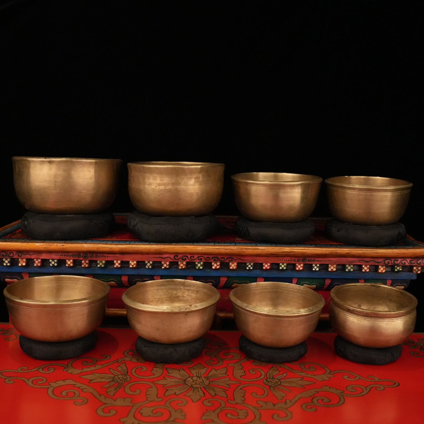 8 Rare Matching Antiques: Antique Singing Bowls Set 11