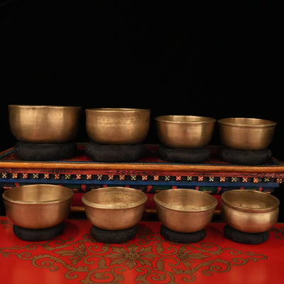 8 Rare Matching Antiques: Antique Singing Bowls Set 11