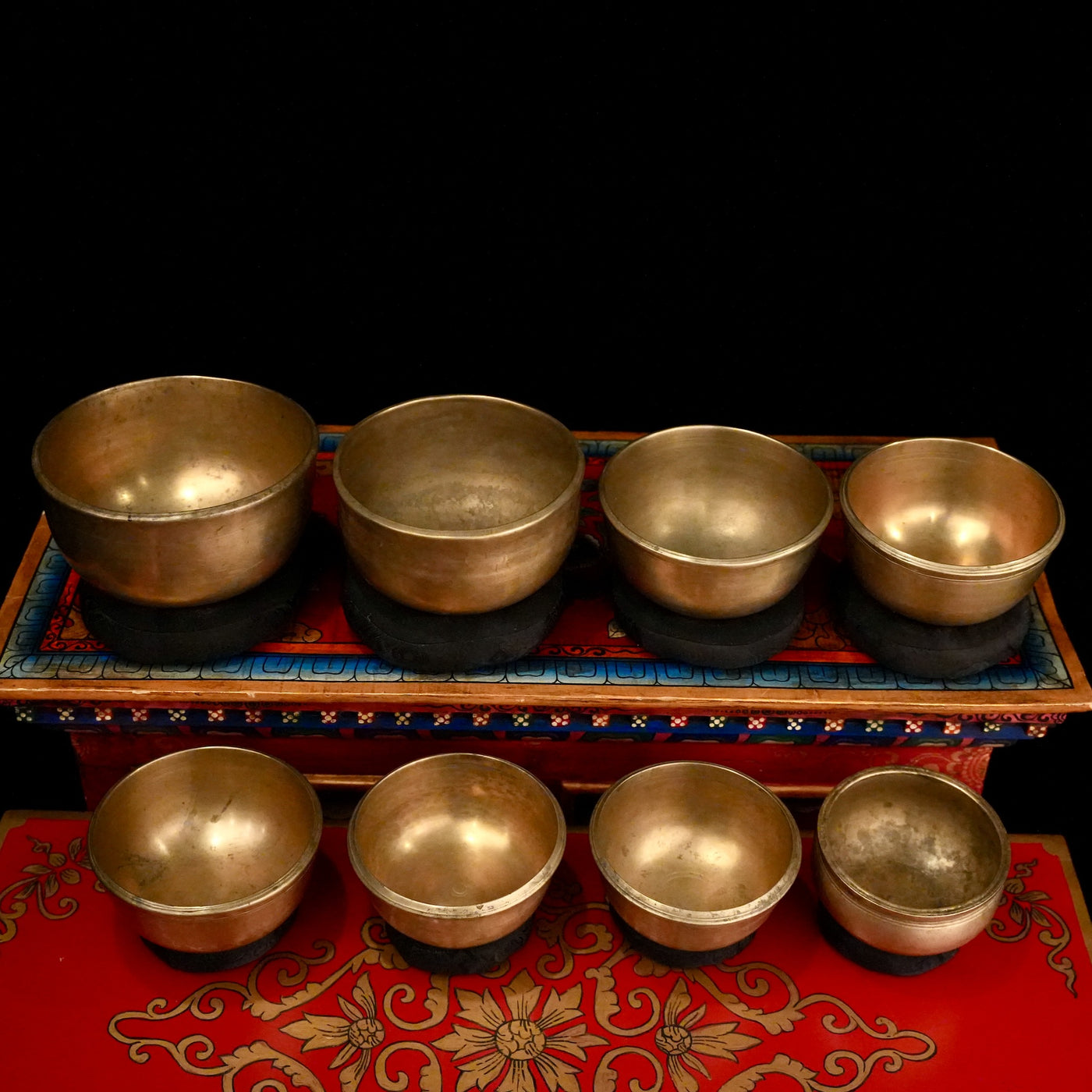 8 Rare Matching Antiques: Antique Singing Bowls Set 11