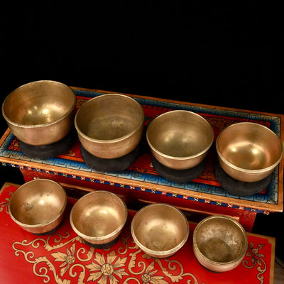 8 Rare Matching Antiques: Antique Singing Bowls Set 11