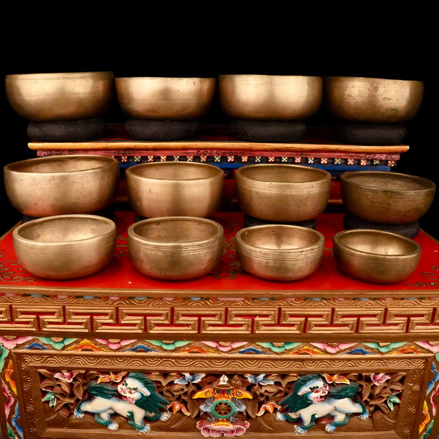 12 Ancient Rare Singing Bowls: Set 12