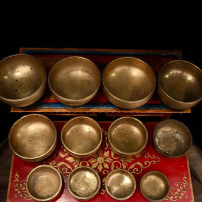 12 Ancient Rare Singing Bowls: Set 12